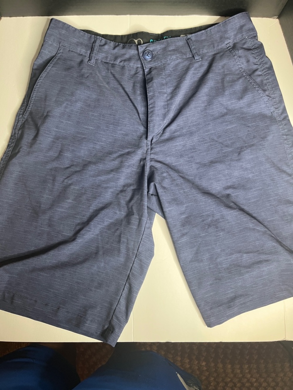 OP Men's Slate Blue Flat-Front Casual Shorts